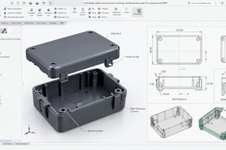 design plastic parts, product housings, enclosures and snap fit components