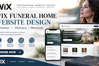 wix funeral home cremation obituary memorial service website design landing page