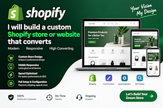 build a custom shopify store or shopify website