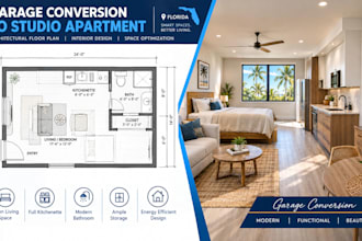draw florida adu garage conversion floor plan architectural building permit plan