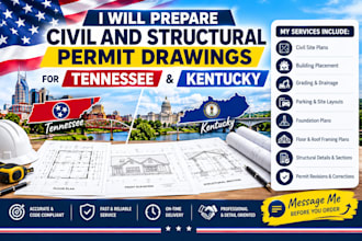 prepare civil and structural permit drawings for tennessee and kentucky