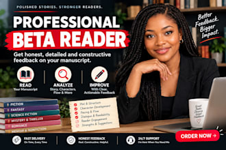 beta read your fiction or nonfiction book with  feedback