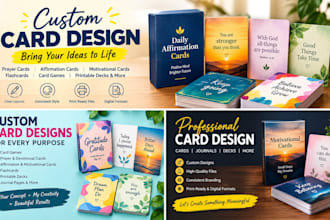 design card game, prayer journal, flash, affirmation and motivational cards