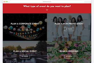design a professional event planning website