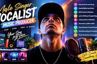 male singer vocalist soul music, rnb, edm singer songwriter music producer