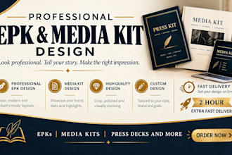 design a professional epk, media kit and press kit