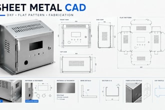 design sheet metal enclosures, dxf flat patterns and fabrication drawings