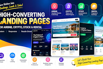 design airbnb crypto stock rental landing pages  page airbnb website design
