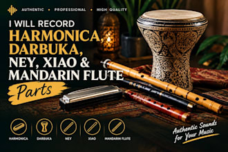 record harmonica darbuka ney xiao and mandarin flute parts