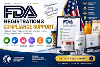 handle fda registration, fda compliance, fsvp agent, US agent service and label
