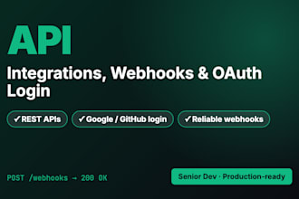 build API integrations, webhooks and oauth login for your app