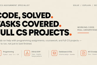 complete computer science assigned, projects and coding tasks