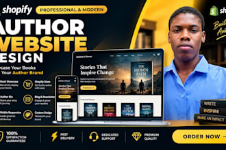 create a modern shopify author website