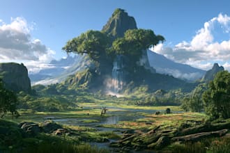 draw detailed fantasy forest or castle background
