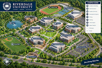 design campus, university, school, wayfinding and 2d 3d navigation maps