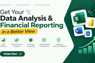 do financial analysis, cost analysis and financial reporting in excel, sql, bi