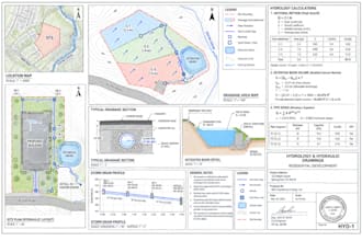 stormwater drainage hydrology, hydraulics, civil3d grading plan design permit