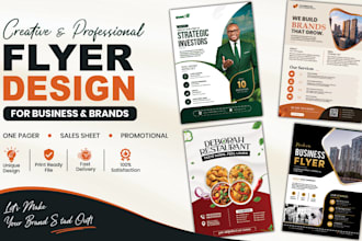design a professional business flyer, one pager and sales sheet