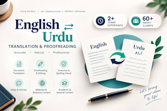 do english to urdu translation and proofreading