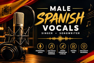 be your male spanish singer and songwriter for spanish vocals