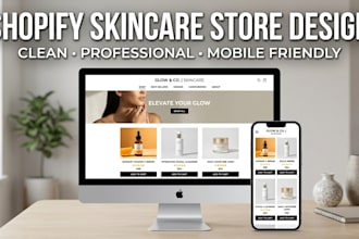 design a professional shopify skincare store