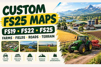 create custom farming simulator fs19 fs22 fs25 maps, farms and terrain
