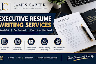 write executive resume cover letter and linkedin  CEO vp director