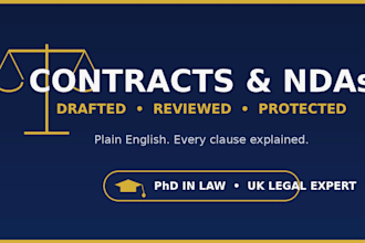 draft or review UK contracts, ndas and legal agreements