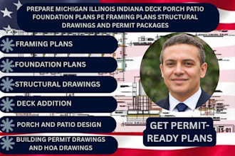 prepare deck patio porch and framing permit drawings for michigan and illinois