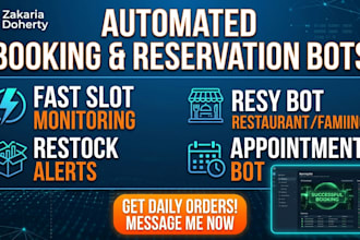 do appointment bot booking bot resy bot reservation bot restaurant bot item bot