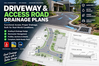 design driveway drainage plan culvert sizing and site access layout