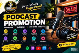 promote your podcast, do podcast marketing, outreach and audience promotion