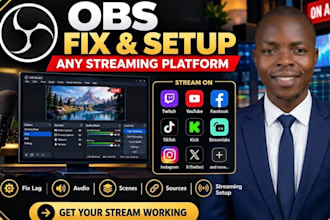 setup obs studio and fix obs stream lab, twitch vmix for, tiktok youtube kick