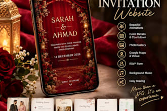 create an animated wedding invitation website with rsvp