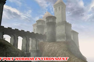 create creepy ps1 ps2 psx low poly horror environment retro 3d survival game map
