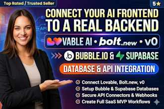 connect lovable ai bolt new v0 to bubble io backend database saas mvp app