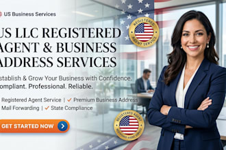 provide US llc registered agent, business address, and state compliance