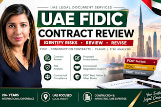 review and revise uae fidic construction contracts and identify contractual risk