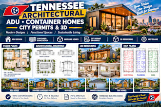 design tennessee architectural adu, container homes, city permits 3d rendering