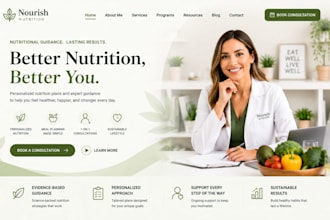 design nutritionist website dietitian wellness consultation booking website