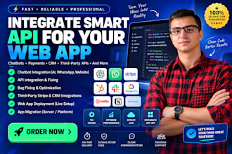 build saas web app fix ai web app API integration and custom web application
