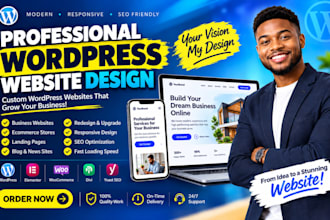 do basic wordpress website, eccomerce website, cleaning website for companies