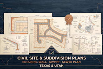 civil site plan subdivision plan retaining wall swppp sewer plan texas utah