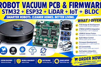 robot vacuum pcb stm32 esp32 lidar iot bldc firmware motor sensors freertos mqtt