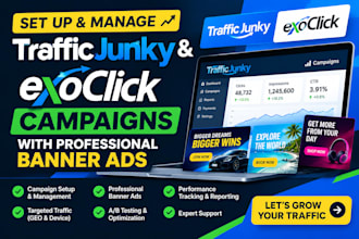 set up trafficjunky and exoclickcampaigns with professional banner ads