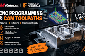 do cnc programming, mastercam cam toolpaths, g code, and fusion 360