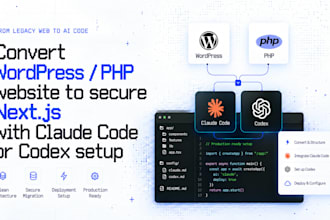 convert wordpress php website to secure nextjs with claude code or codex setup
