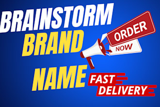 brainstorm brand name, company name, business name, logo design, slogan
