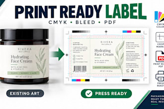 prepare product labels pouches bottles jars tubes cartons as print ready artwork