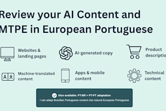 review ai content and mtpe in european portuguese